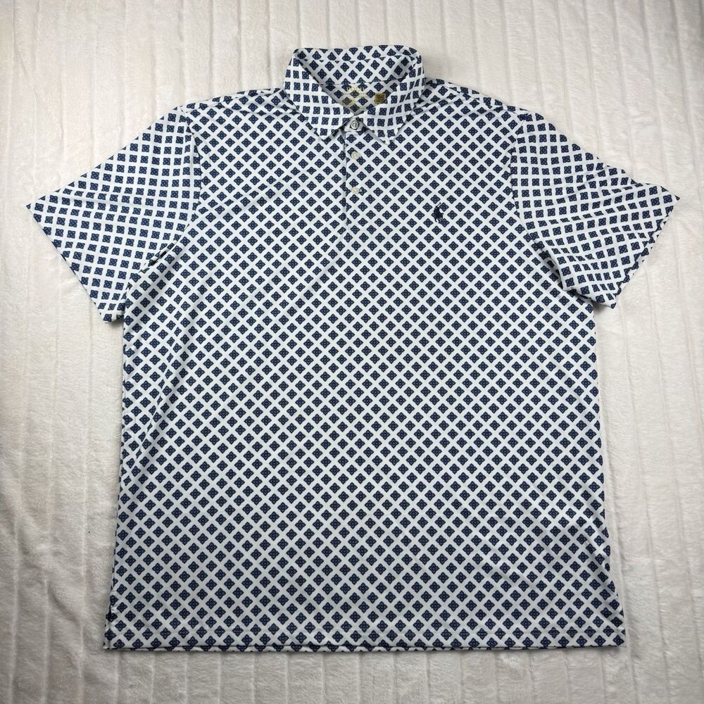 Polo Ralph Lauren Performance Shirt Men XL All Over Print Geometric Medallions